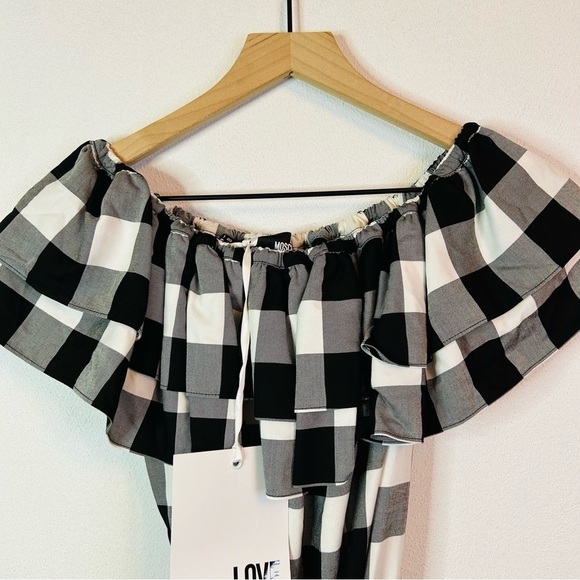 NWT Love Moschino Gingham Checkered Cherry Patch Dress 4 - Picture 4 of 11